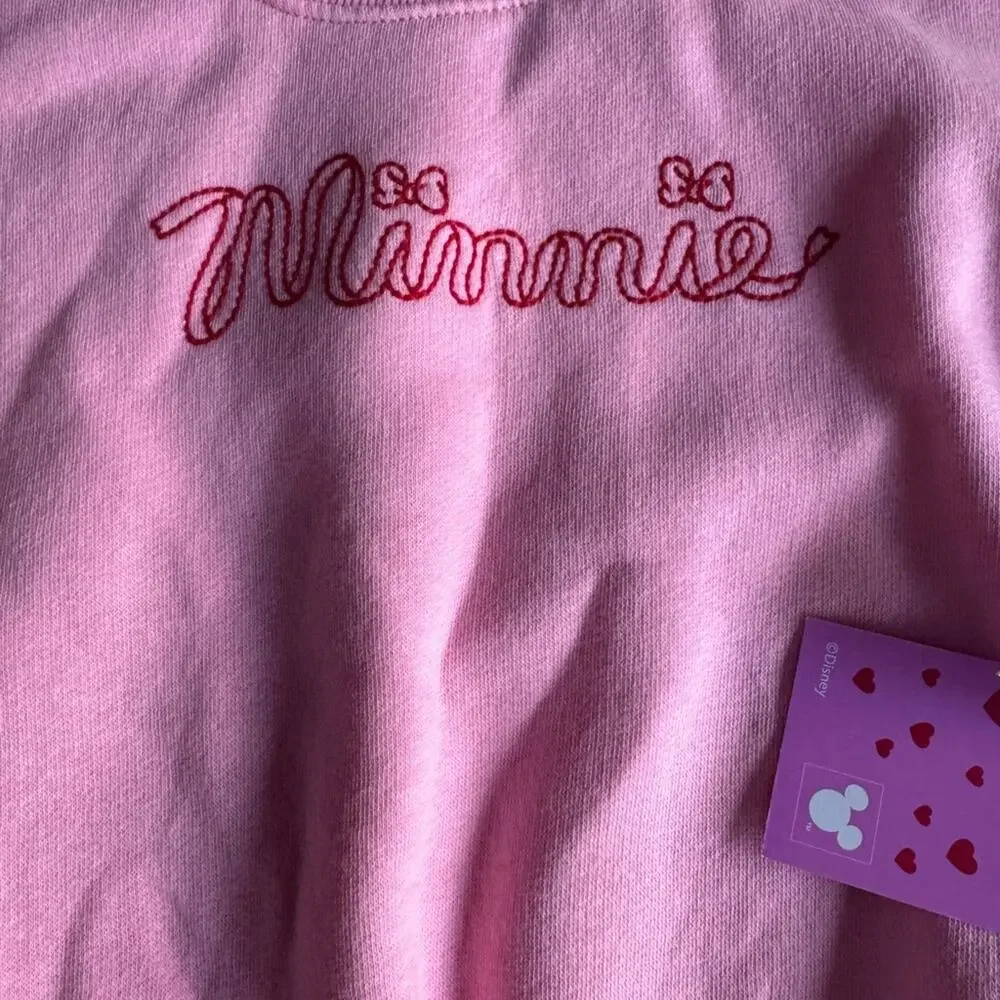 Old Navy Toddler Girl Pink Minnie Ruffle Sweatshirt Sz 3T